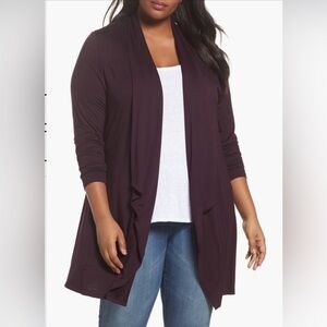 Women's Purple Open Front Cardigan